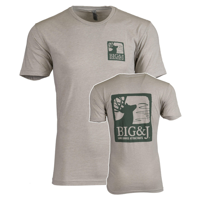 Cream with Green Lettering Big&J Logo Shirt