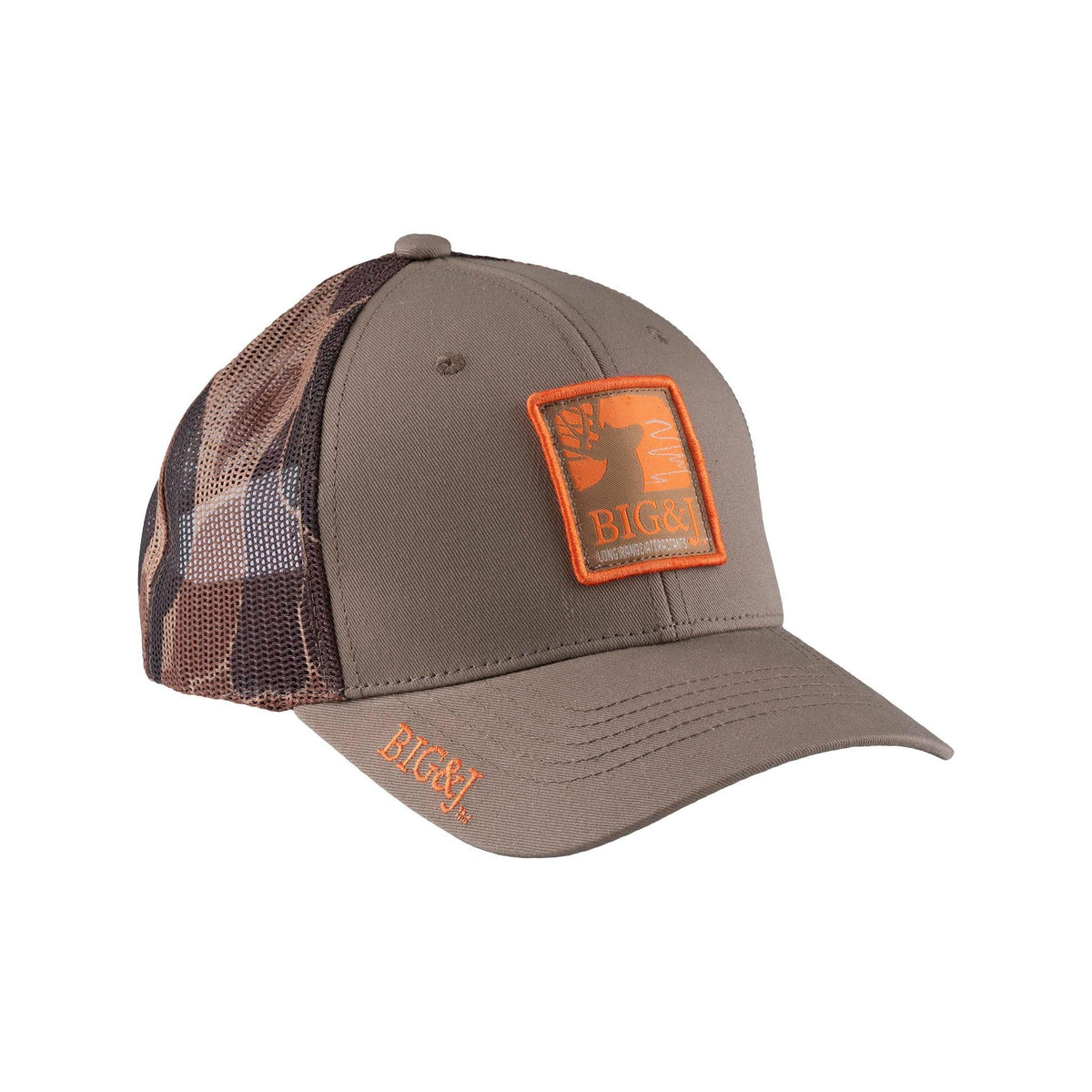 Brown and Camo Orange Logo Patch Hat