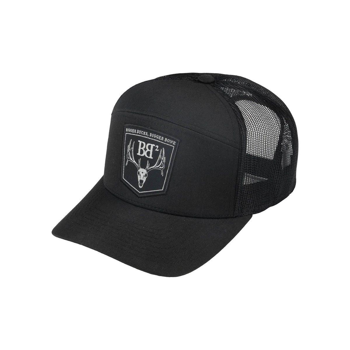 Black mesh back logo hat