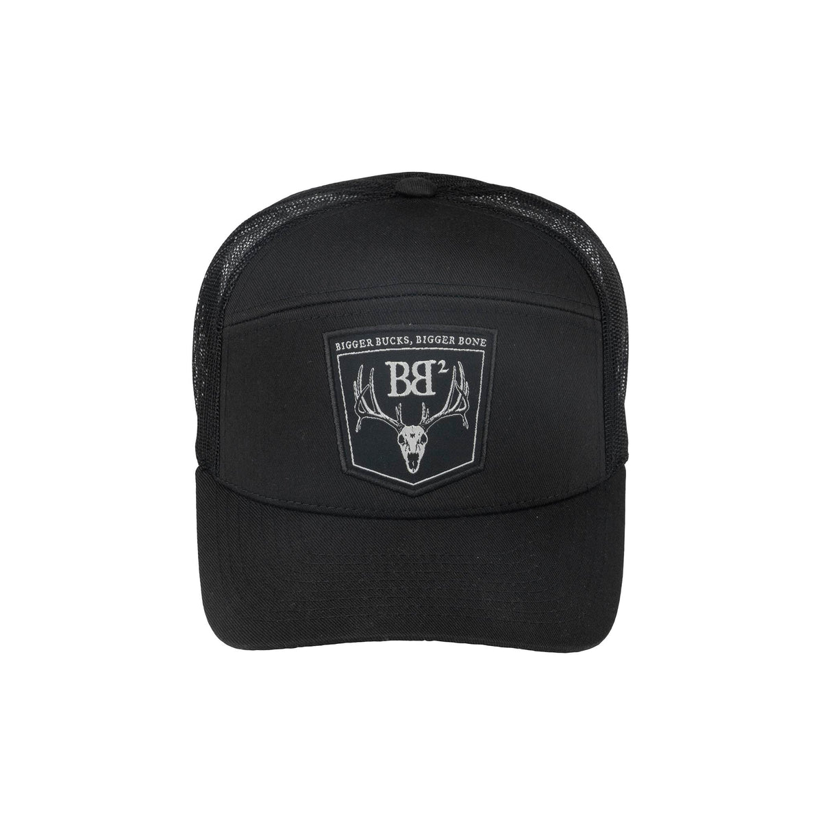 Black mesh back logo hat