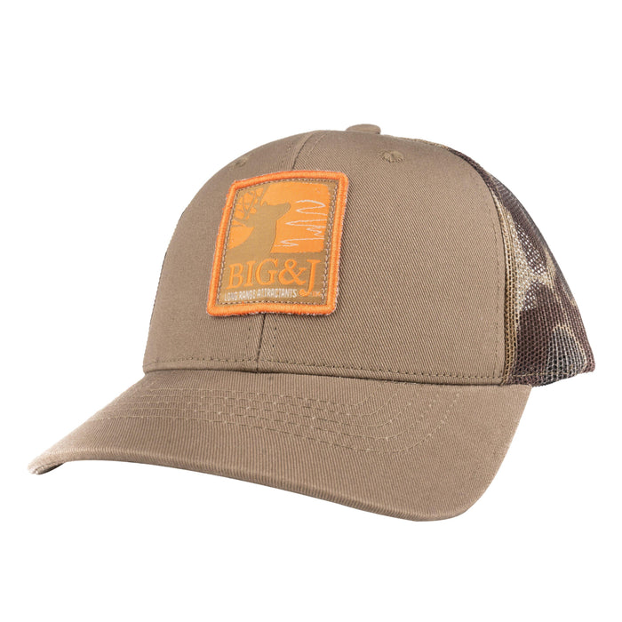 Brown and Camo Orange Logo Patch Hat